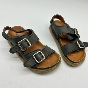 Piper Finn Toddler Black Leather Double Strap Buckle Sandals Size 8